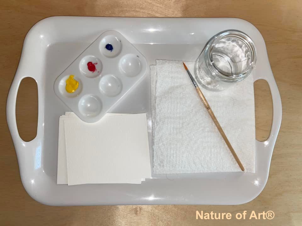 tray with primary colors